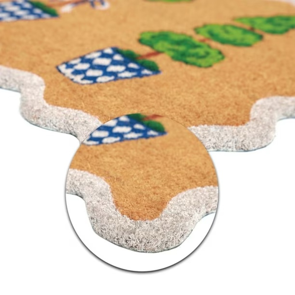 Scalloped Topiary Summer Coir Doormat, 23" x 35" - Picture 3 of 4